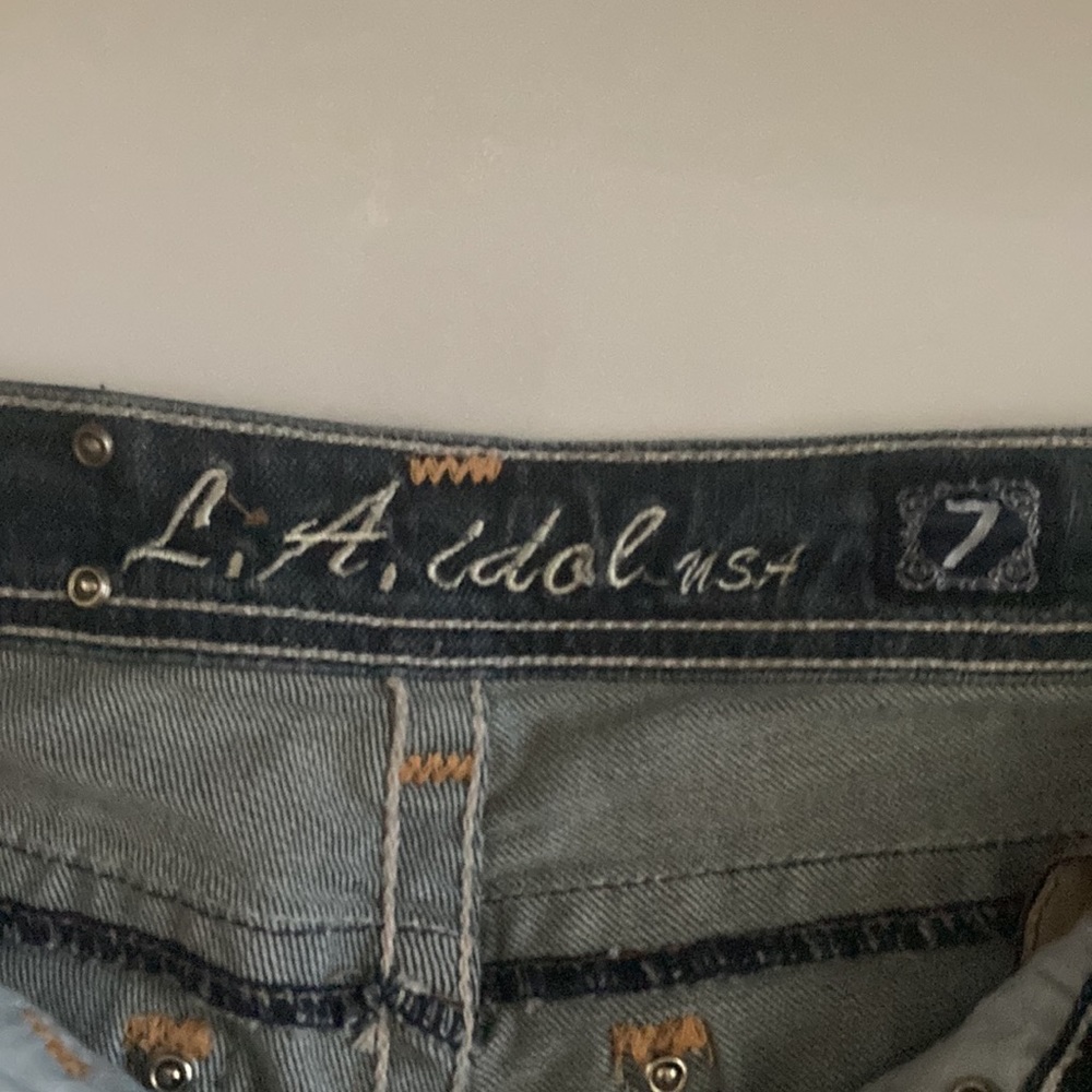 LA Idol USA Jeans size 7 W 30 L 34 (per label) blue denim 97% cotton 3% Elastin - Picture 7 of 15